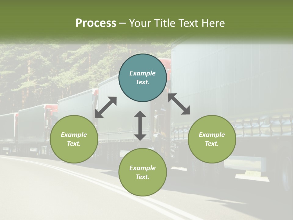 A Semi Truck Driving Down A Road With Trees In The Background PowerPoint Template