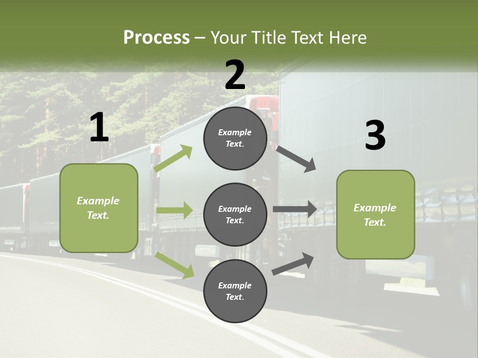 A Semi Truck Driving Down A Road With Trees In The Background PowerPoint Template