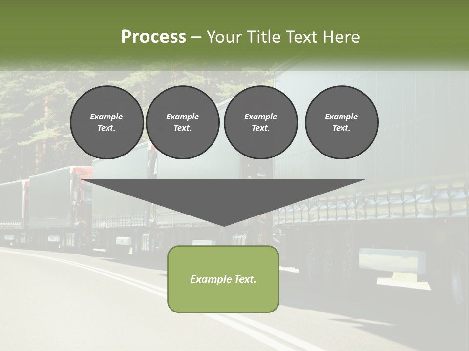 A Semi Truck Driving Down A Road With Trees In The Background PowerPoint Template