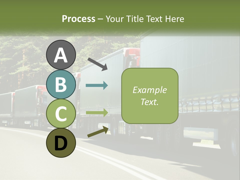 A Semi Truck Driving Down A Road With Trees In The Background PowerPoint Template