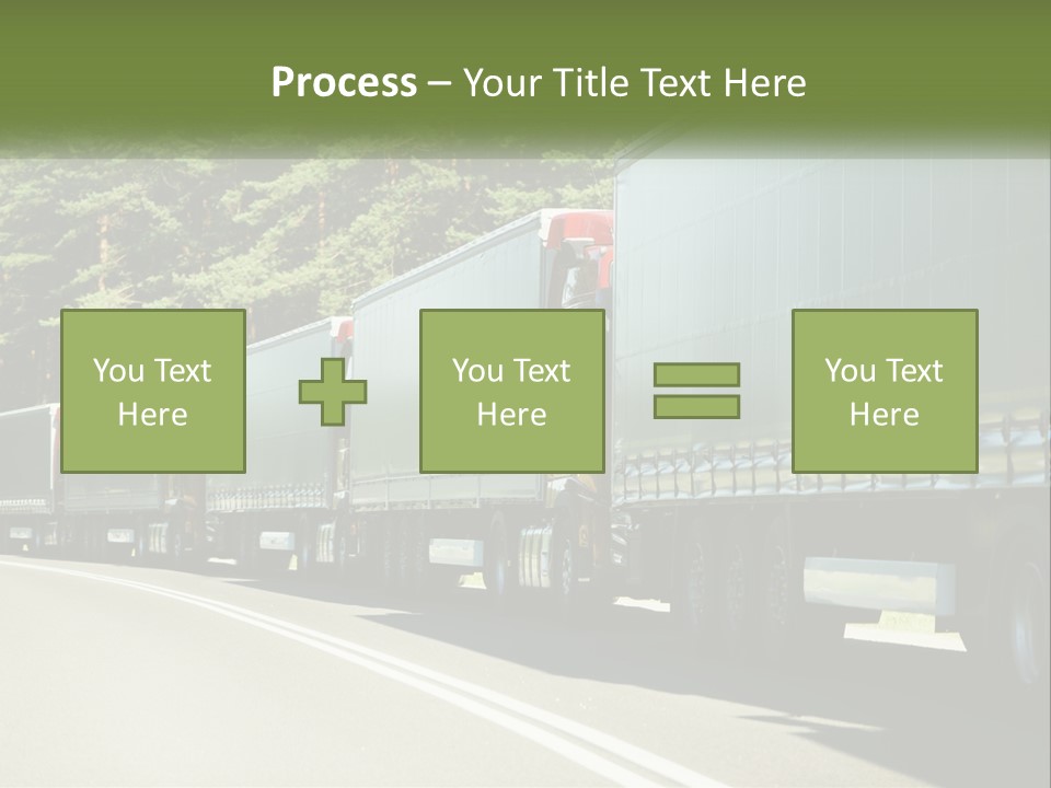 A Semi Truck Driving Down A Road With Trees In The Background PowerPoint Template