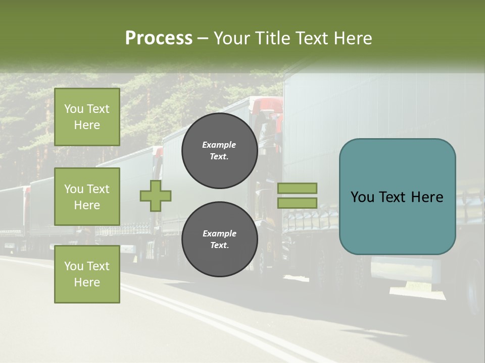 A Semi Truck Driving Down A Road With Trees In The Background PowerPoint Template