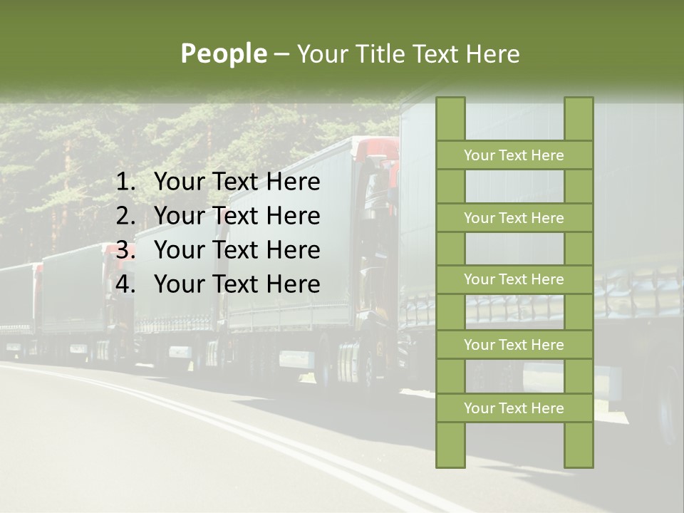 A Semi Truck Driving Down A Road With Trees In The Background PowerPoint Template