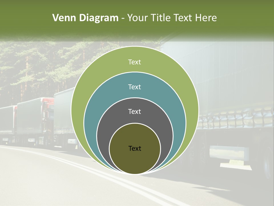 A Semi Truck Driving Down A Road With Trees In The Background PowerPoint Template