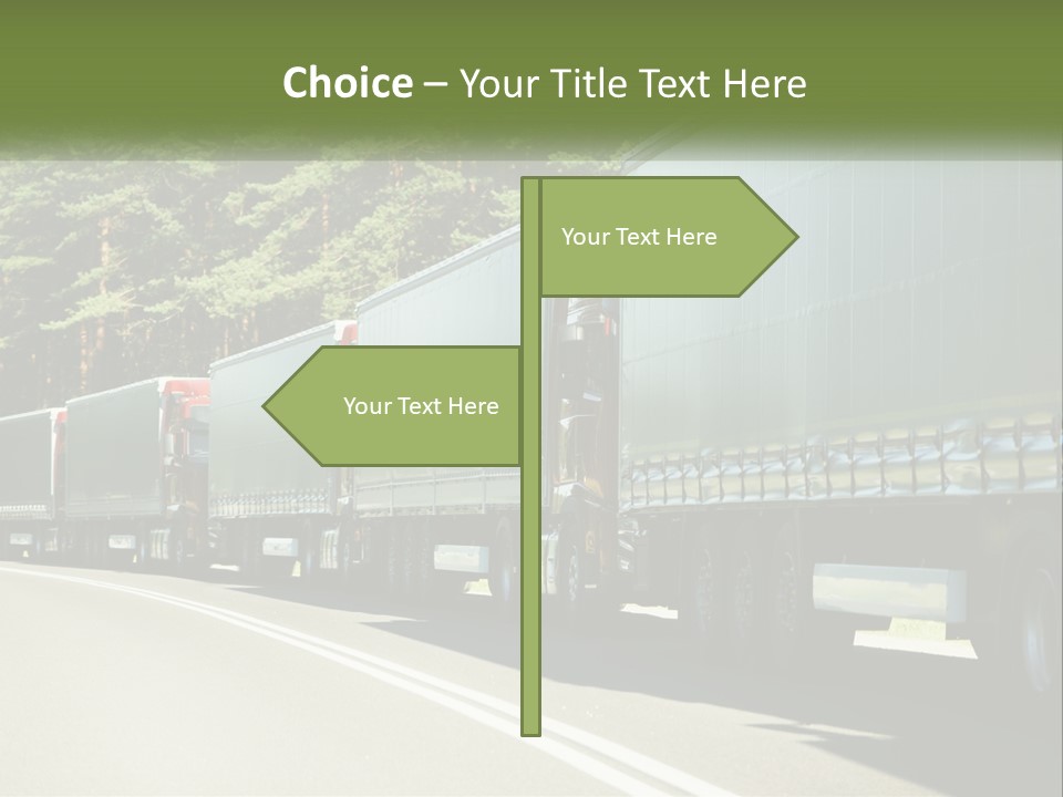 A Semi Truck Driving Down A Road With Trees In The Background PowerPoint Template