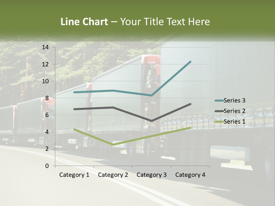 A Semi Truck Driving Down A Road With Trees In The Background PowerPoint Template