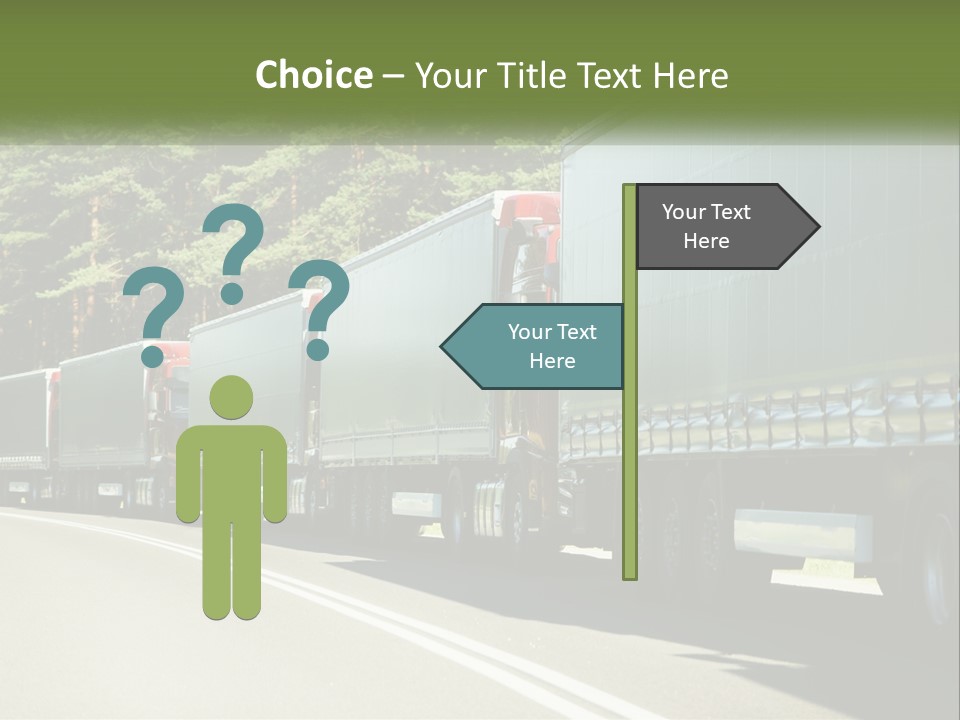 A Semi Truck Driving Down A Road With Trees In The Background PowerPoint Template