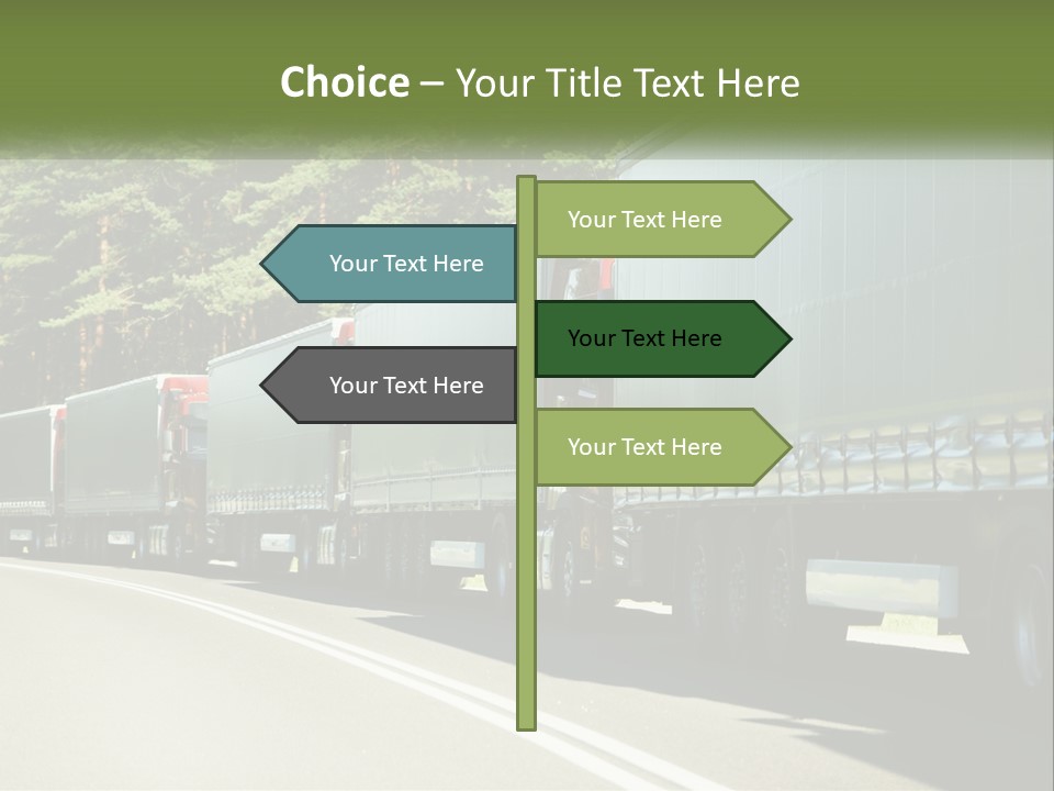 A Semi Truck Driving Down A Road With Trees In The Background PowerPoint Template