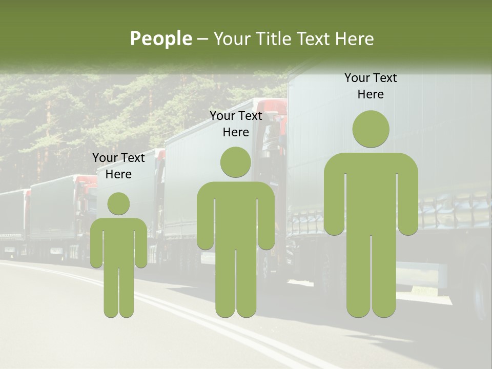 A Semi Truck Driving Down A Road With Trees In The Background PowerPoint Template