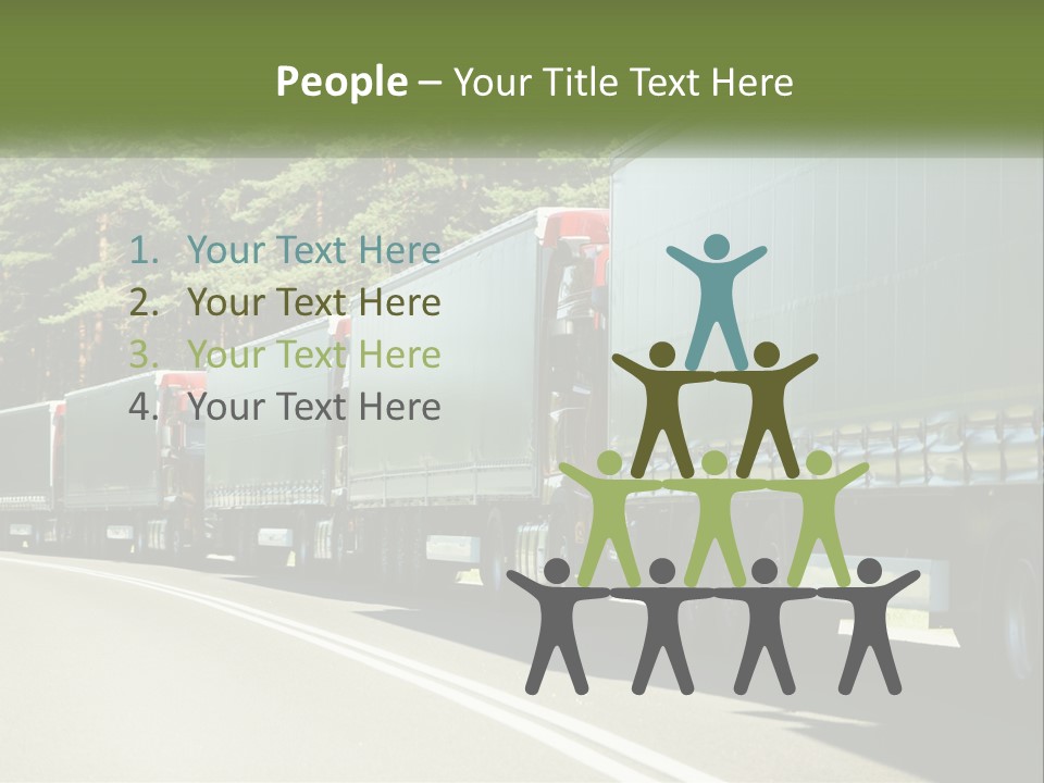 A Semi Truck Driving Down A Road With Trees In The Background PowerPoint Template