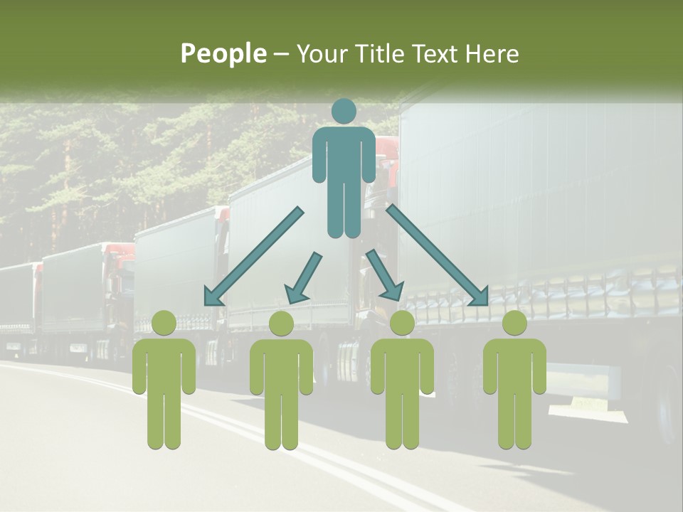 A Semi Truck Driving Down A Road With Trees In The Background PowerPoint Template
