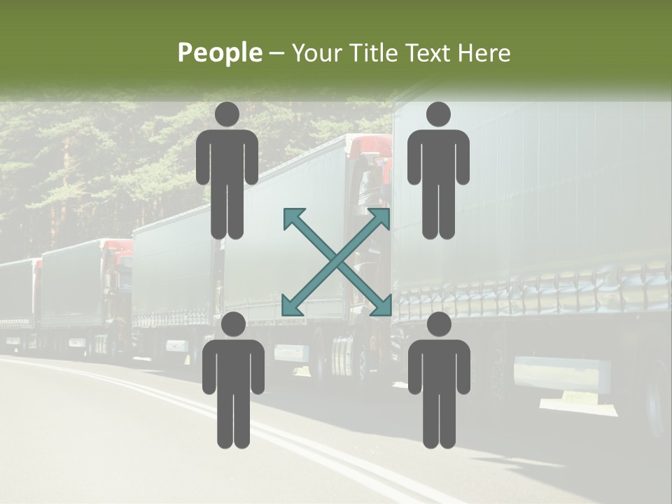 A Semi Truck Driving Down A Road With Trees In The Background PowerPoint Template