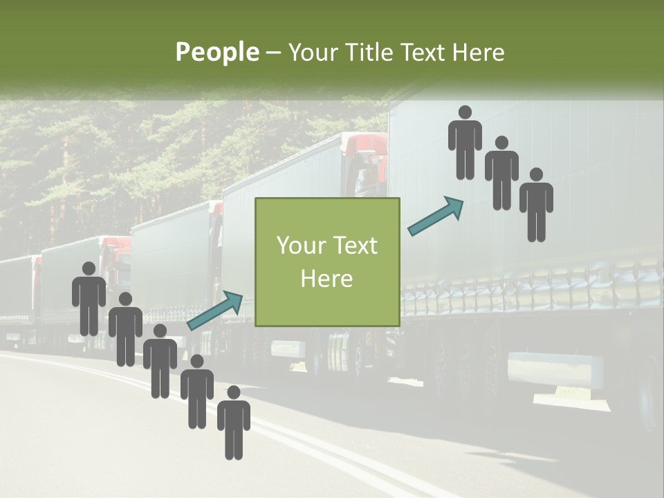 A Semi Truck Driving Down A Road With Trees In The Background PowerPoint Template