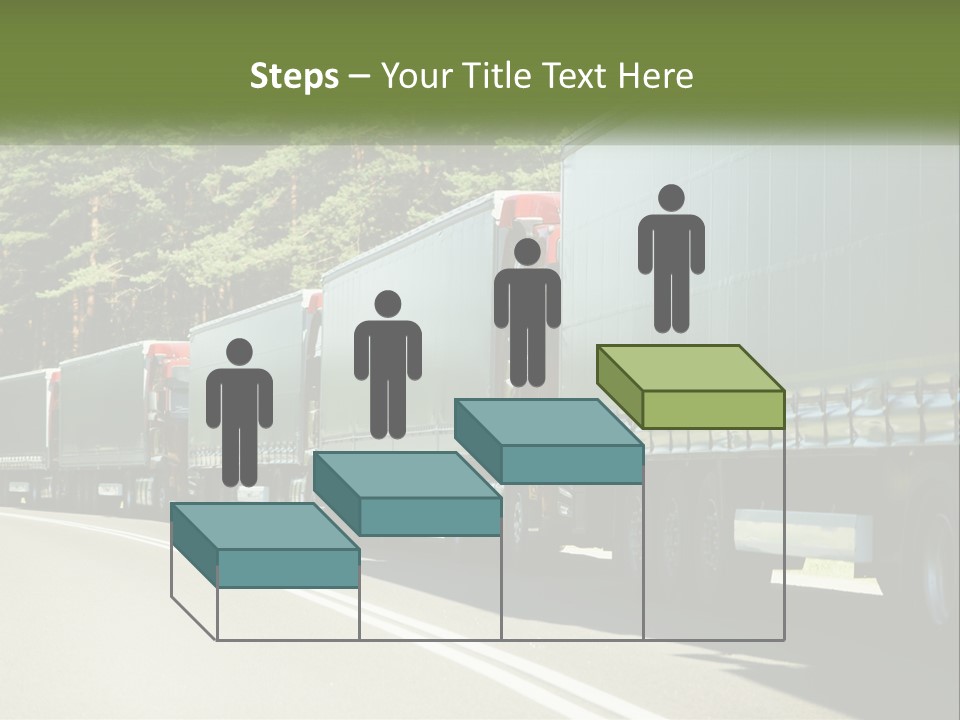A Semi Truck Driving Down A Road With Trees In The Background PowerPoint Template