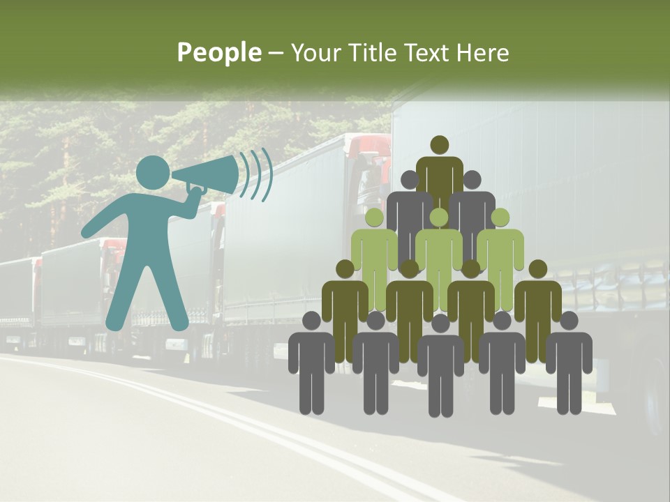 A Semi Truck Driving Down A Road With Trees In The Background PowerPoint Template