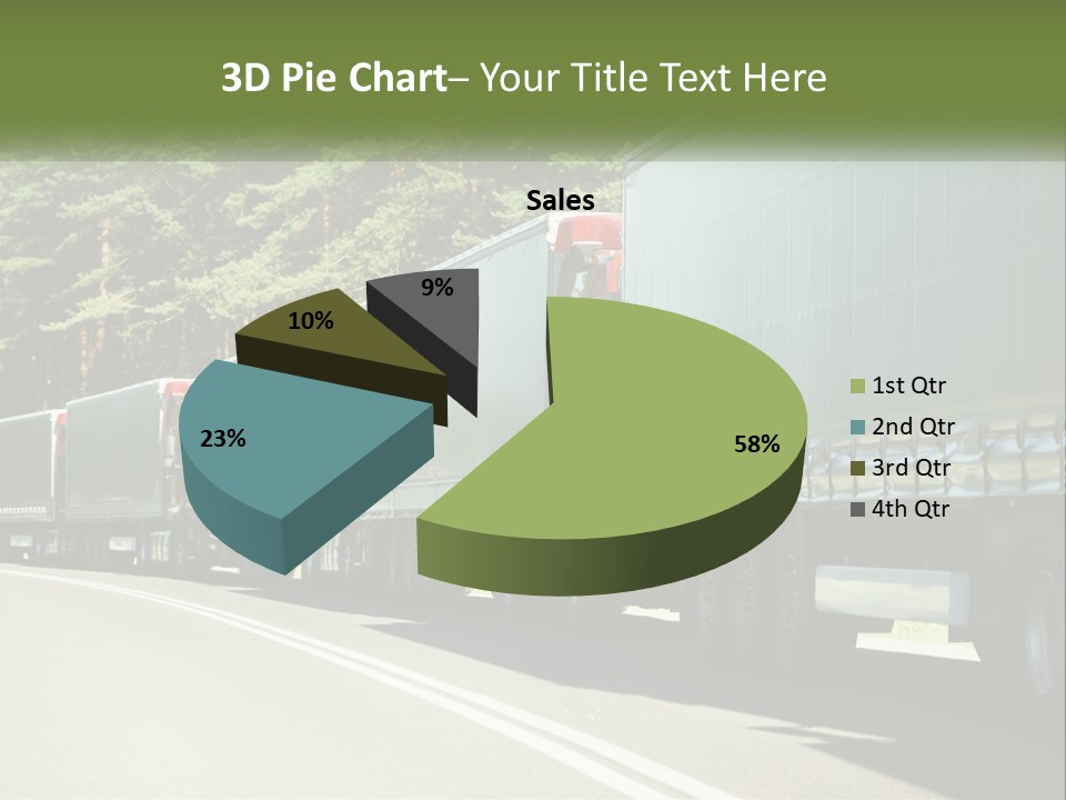 A Semi Truck Driving Down A Road With Trees In The Background PowerPoint Template