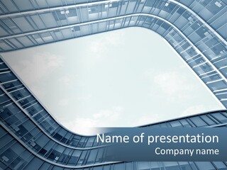 A Blue Building Powerpoint Presentation Template PowerPoint Template