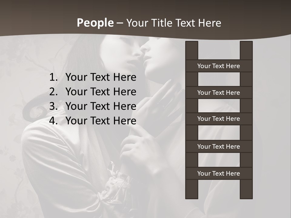 Two Women Are Touching Each Other With Their Hands PowerPoint Template