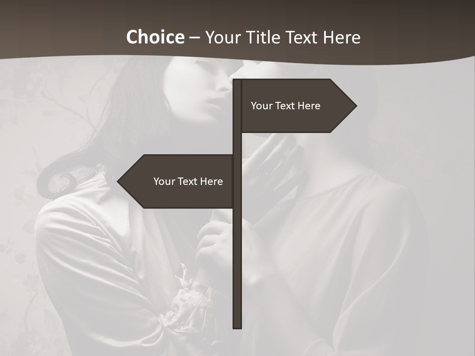 Two Women Are Touching Each Other With Their Hands PowerPoint Template