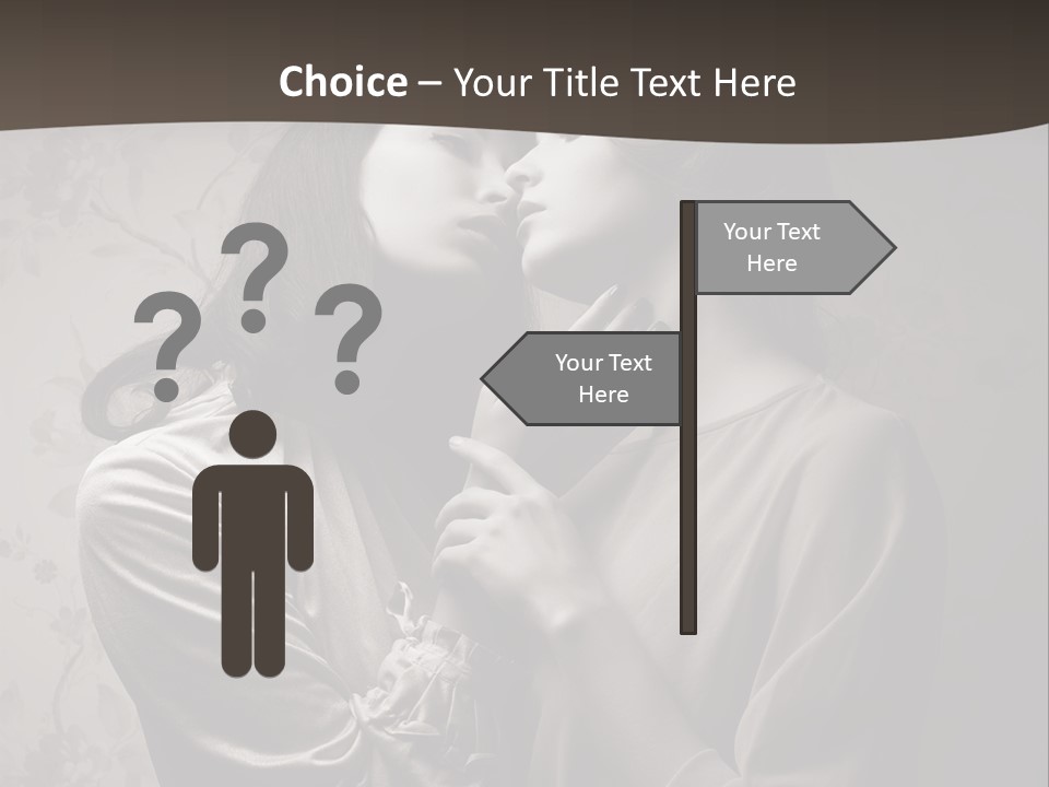 Two Women Are Touching Each Other With Their Hands PowerPoint Template