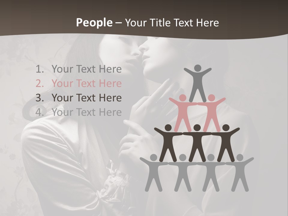 Two Women Are Touching Each Other With Their Hands PowerPoint Template