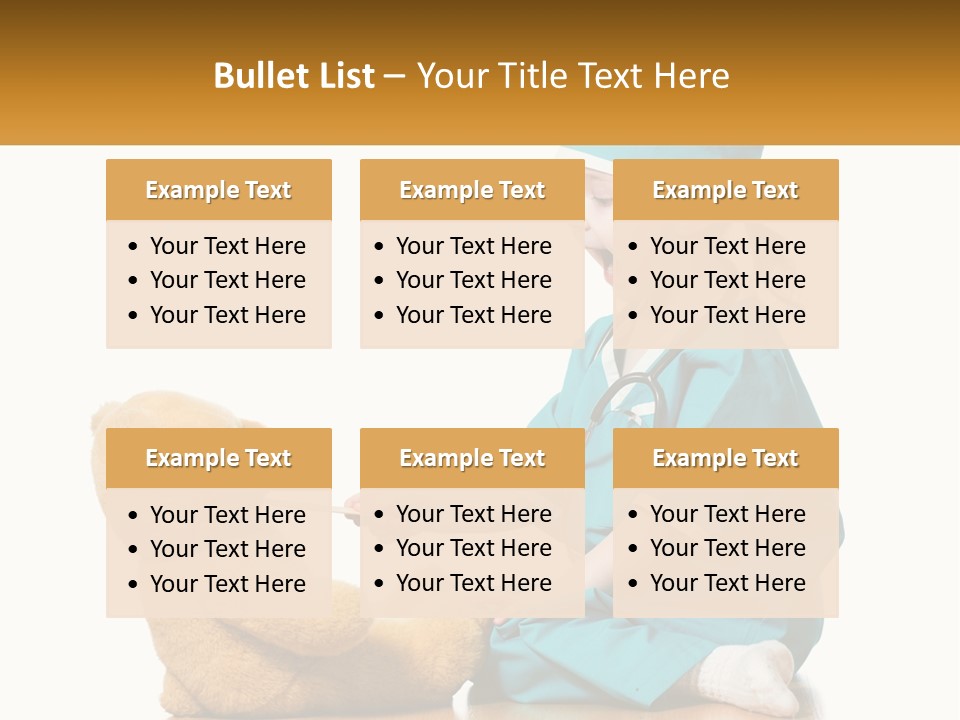 A Little Girl Is Playing With A Teddy Bear PowerPoint Template