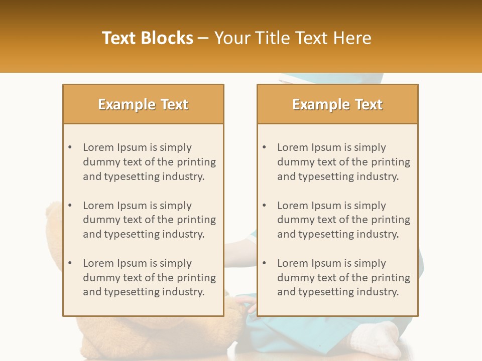 A Little Girl Is Playing With A Teddy Bear PowerPoint Template