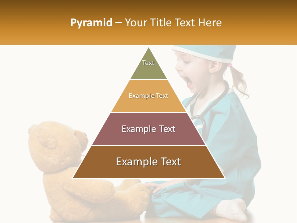 A Little Girl Is Playing With A Teddy Bear PowerPoint Template