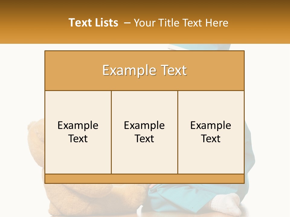 A Little Girl Is Playing With A Teddy Bear PowerPoint Template