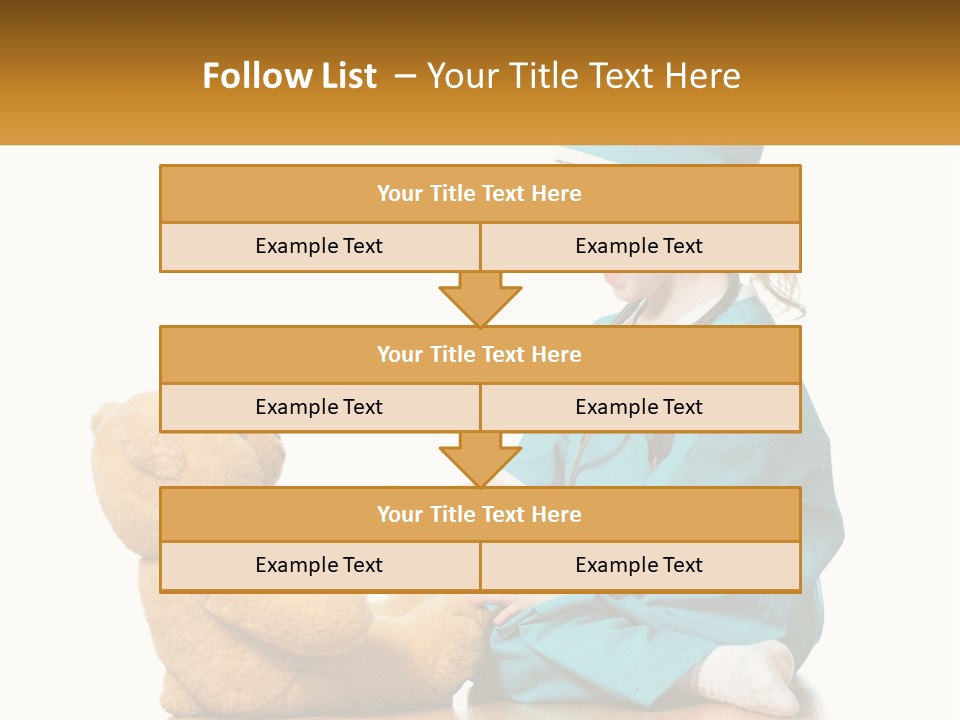 A Little Girl Is Playing With A Teddy Bear PowerPoint Template