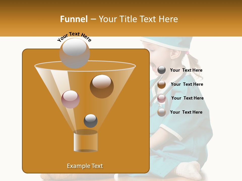 A Little Girl Is Playing With A Teddy Bear PowerPoint Template