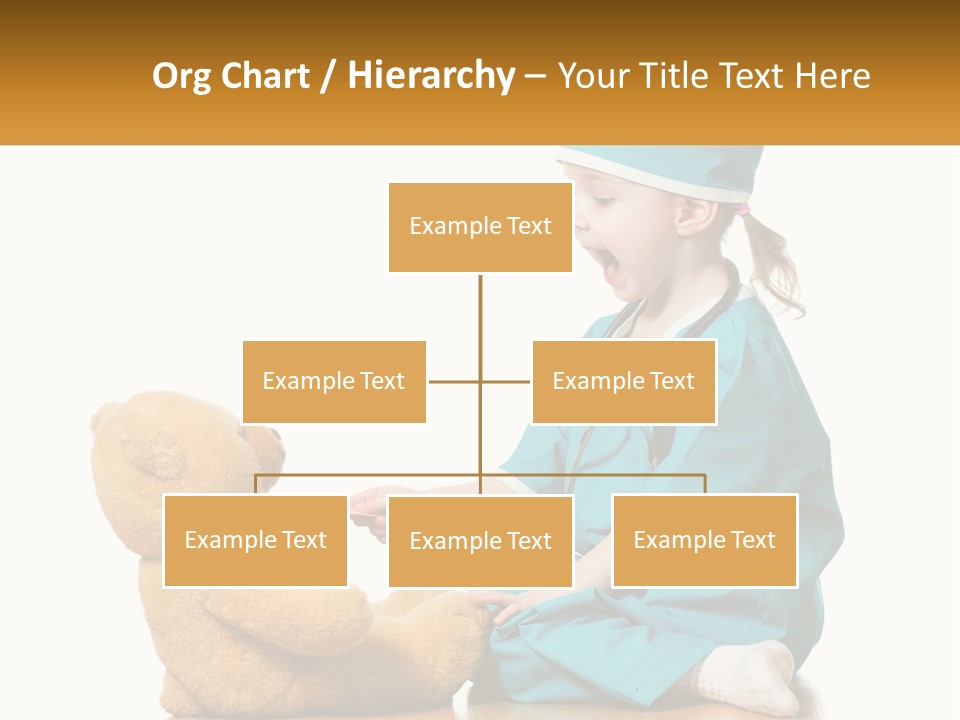 A Little Girl Is Playing With A Teddy Bear PowerPoint Template