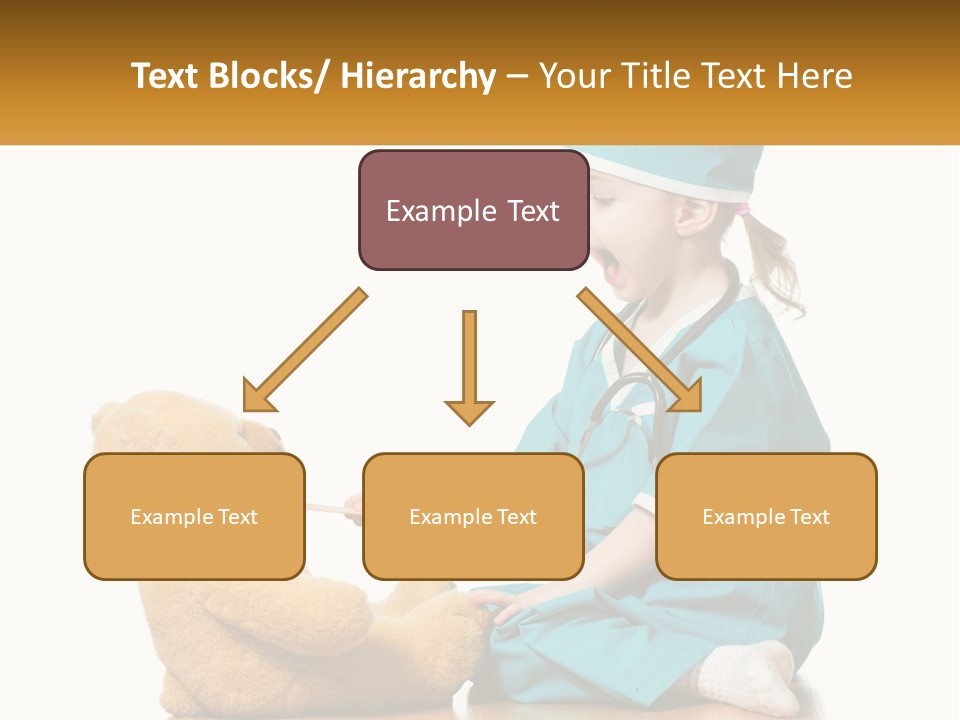 A Little Girl Is Playing With A Teddy Bear PowerPoint Template
