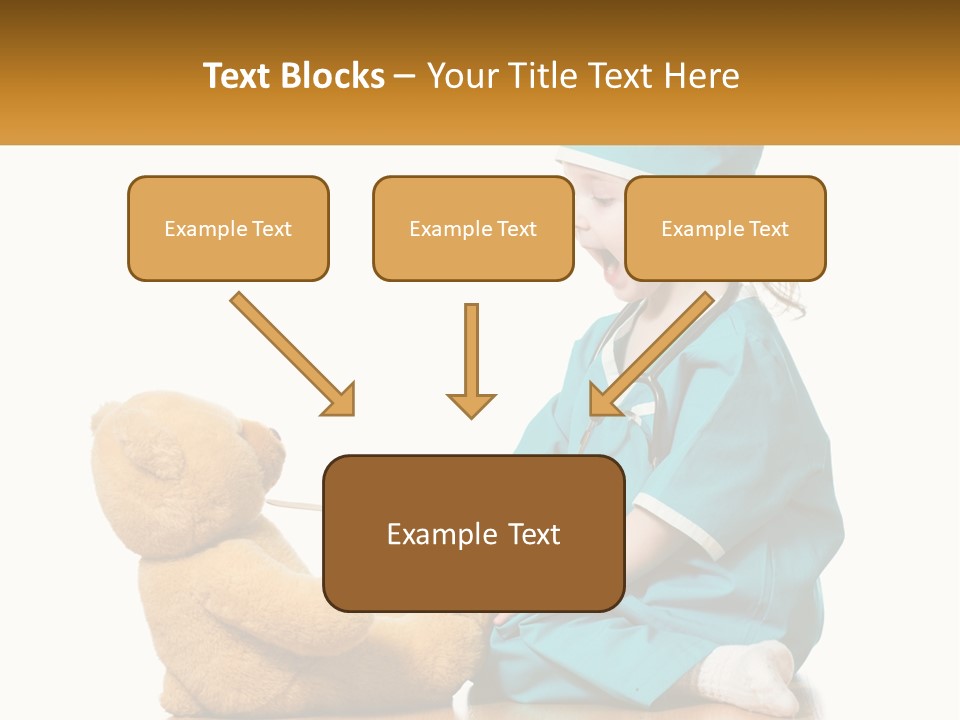 A Little Girl Is Playing With A Teddy Bear PowerPoint Template