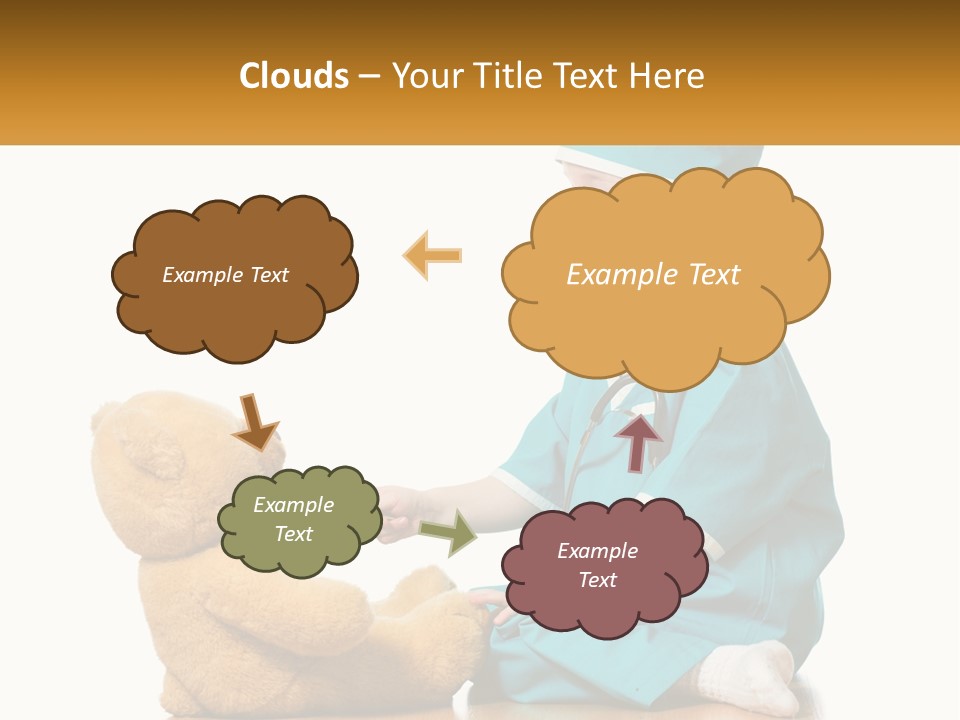 A Little Girl Is Playing With A Teddy Bear PowerPoint Template