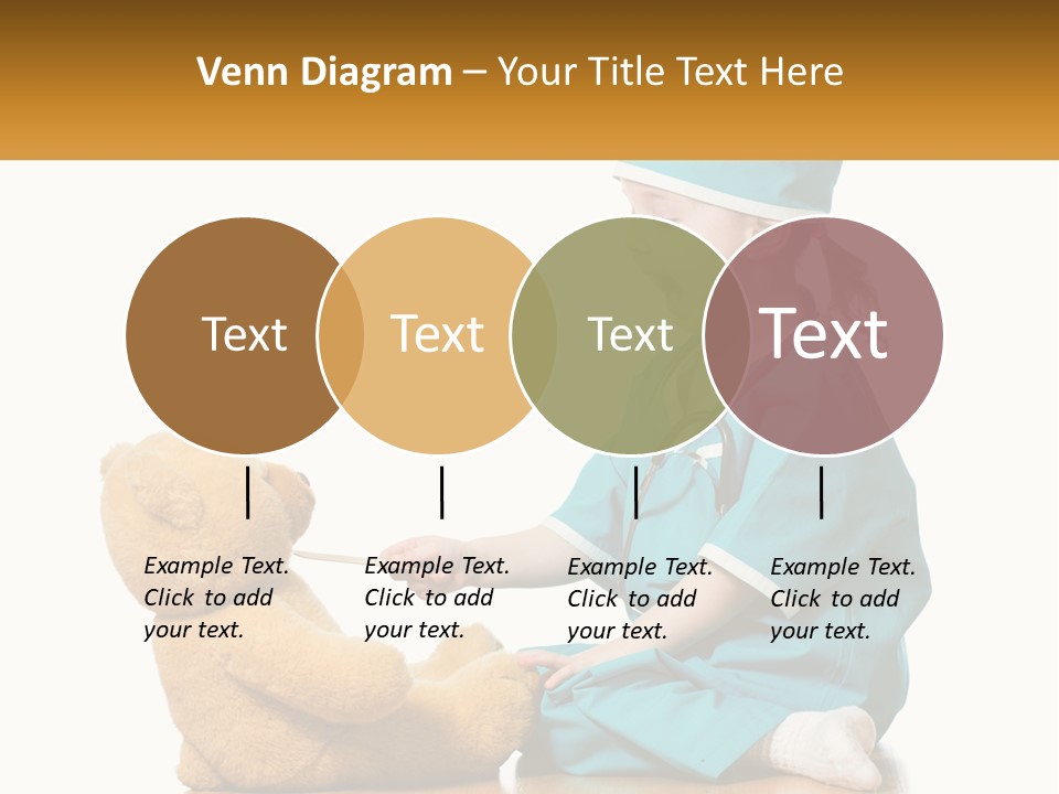 A Little Girl Is Playing With A Teddy Bear PowerPoint Template