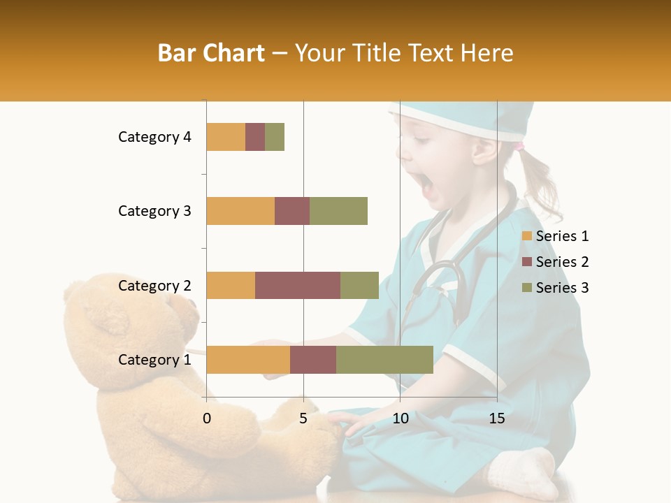 A Little Girl Is Playing With A Teddy Bear PowerPoint Template