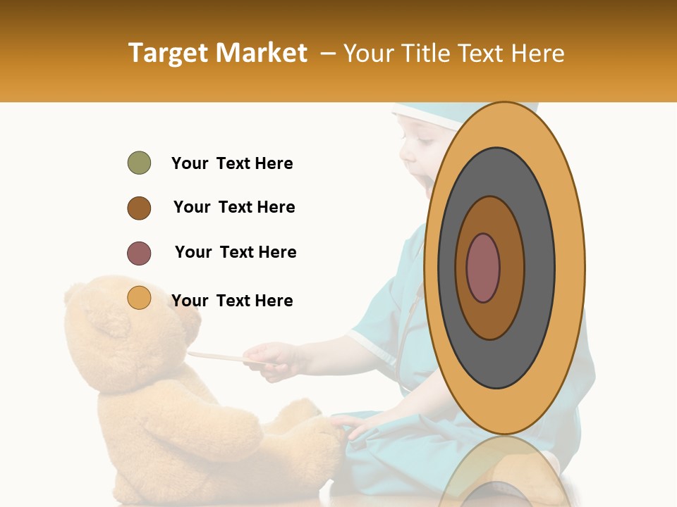 A Little Girl Is Playing With A Teddy Bear PowerPoint Template