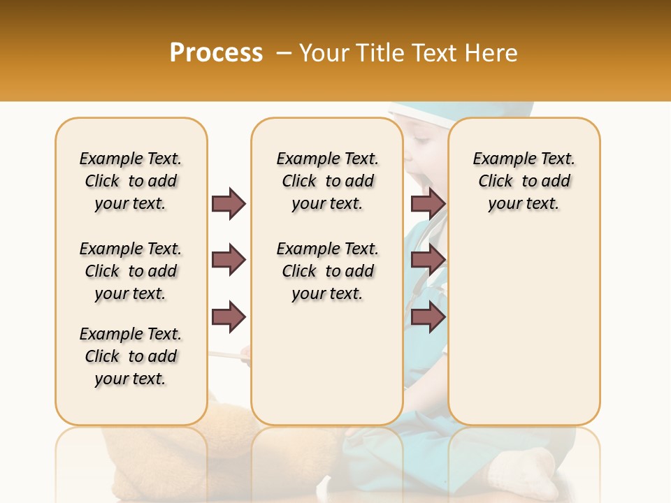 A Little Girl Is Playing With A Teddy Bear PowerPoint Template