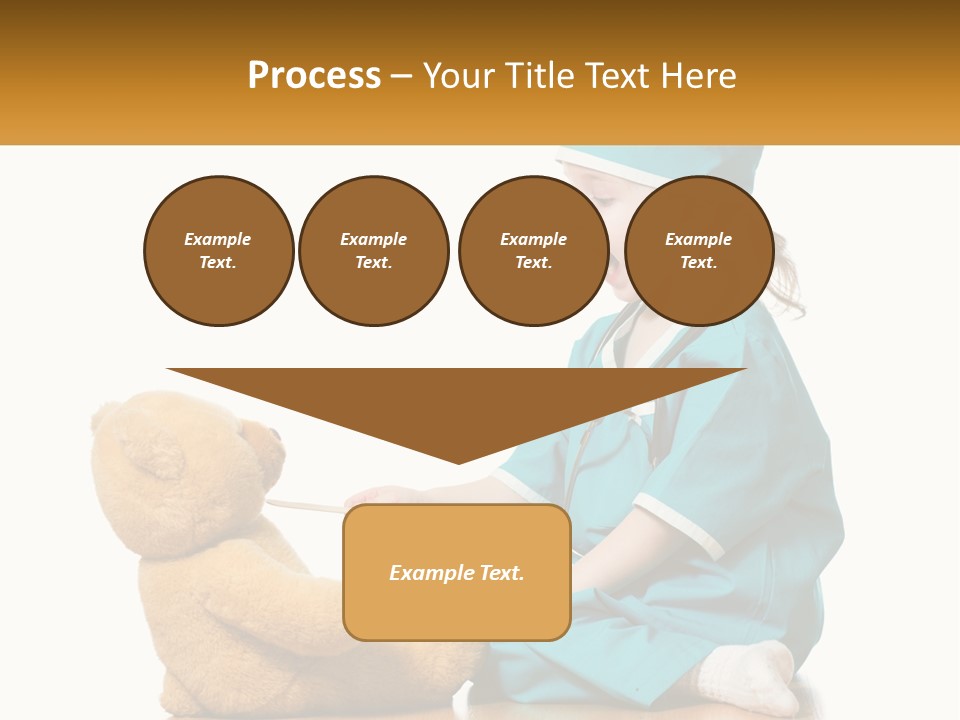 A Little Girl Is Playing With A Teddy Bear PowerPoint Template