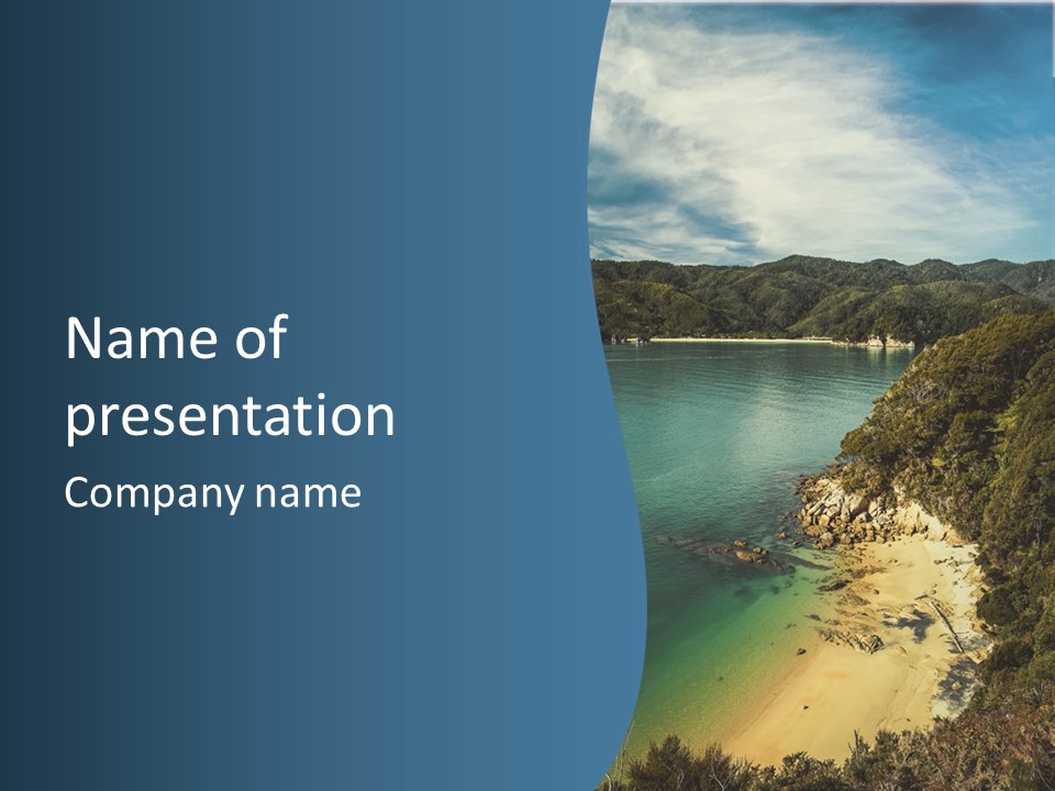 An Aerial View Of A Beach With A Mountain In The Background PowerPoint Template