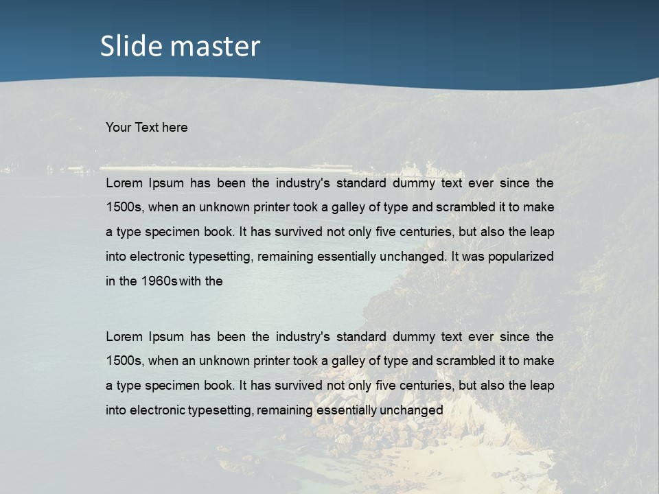 An Aerial View Of A Beach With A Mountain In The Background PowerPoint Template
