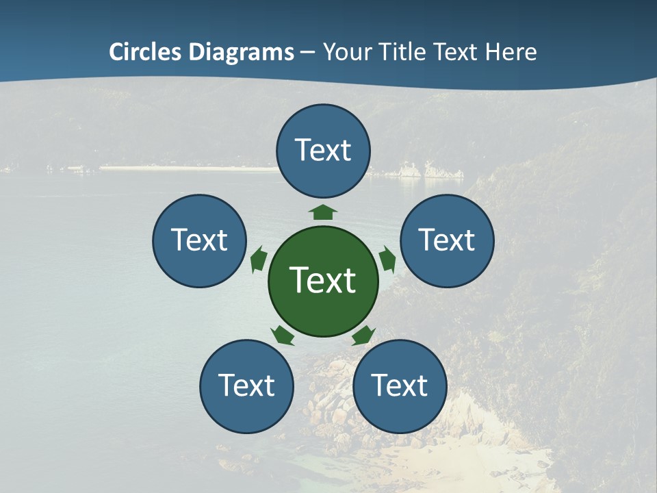 An Aerial View Of A Beach With A Mountain In The Background PowerPoint Template