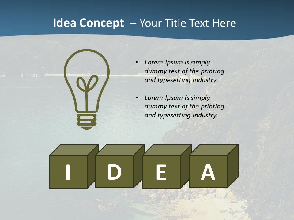 An Aerial View Of A Beach With A Mountain In The Background PowerPoint Template