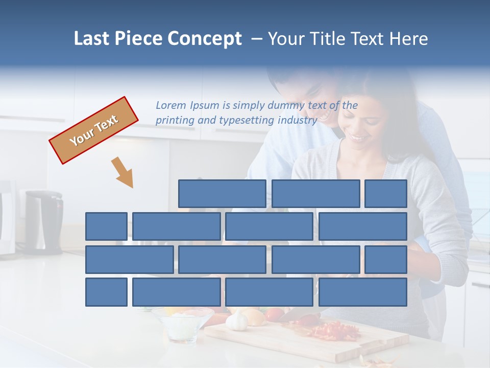 A Man And A Woman Cutting Vegetables On A Cutting Board PowerPoint Template