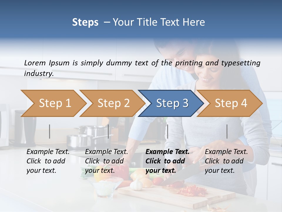 A Man And A Woman Cutting Vegetables On A Cutting Board PowerPoint Template
