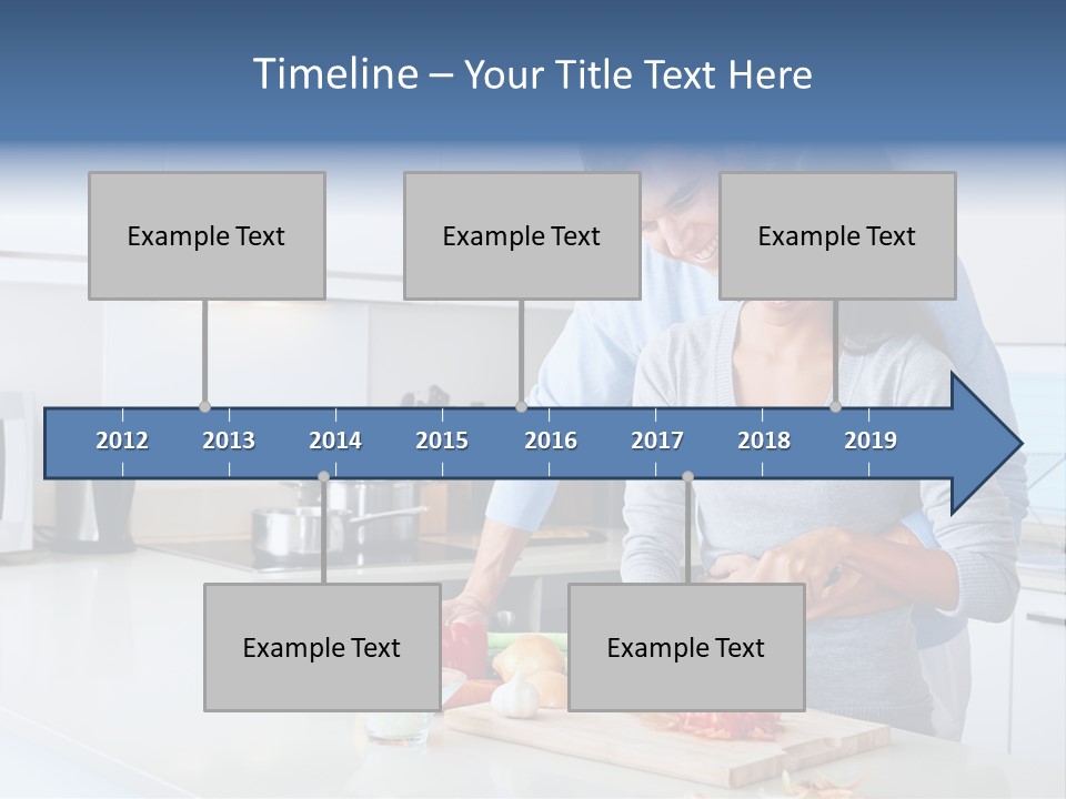 A Man And A Woman Cutting Vegetables On A Cutting Board PowerPoint Template