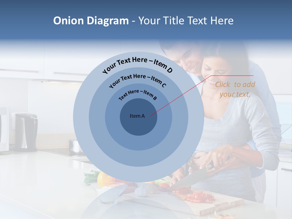 A Man And A Woman Cutting Vegetables On A Cutting Board PowerPoint Template