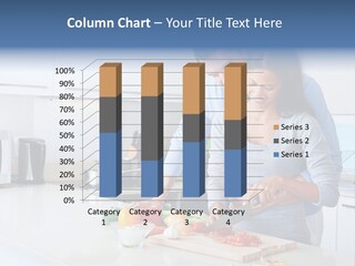 A Man And A Woman Cutting Vegetables On A Cutting Board PowerPoint Template