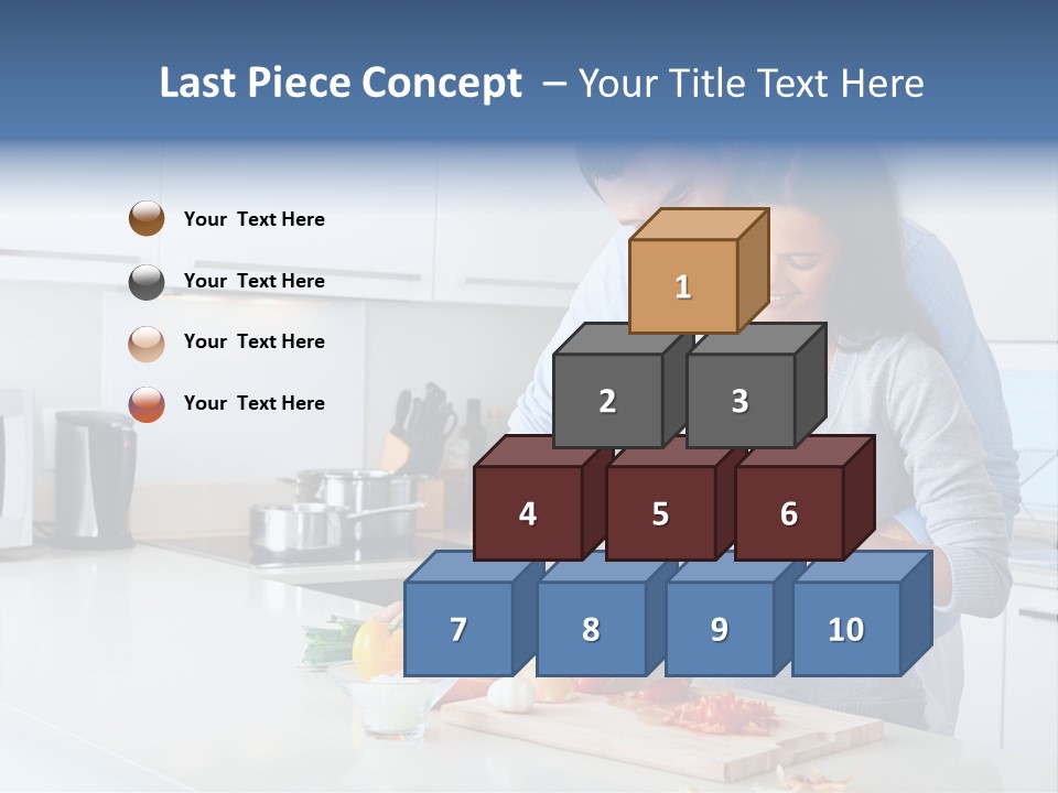 A Man And A Woman Cutting Vegetables On A Cutting Board PowerPoint Template